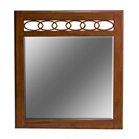 Landscape Mirror with Interlocking Oval Ring Design